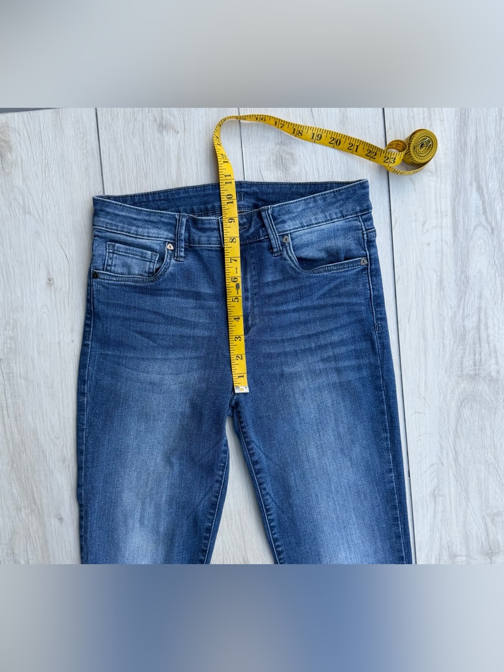 Kut from the Kloth Blue High Rise Skinny Jeans 4R Minimalist Y2K Baddie Mobwife - Picture 6 of 10